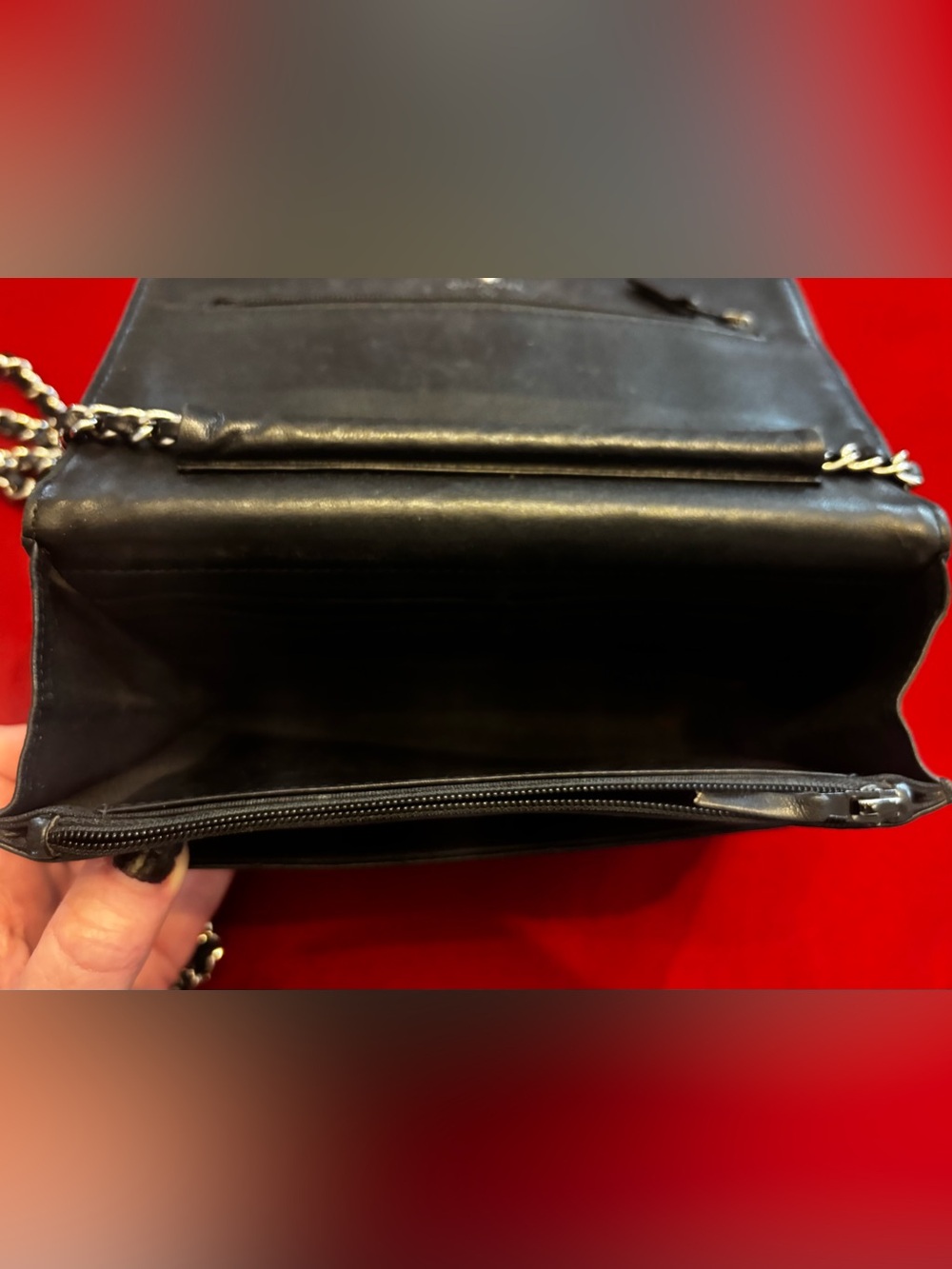 CHANEL Black Quilted Leather WOC w/ Silver Hardware - Authentic - Picture 9 of 13